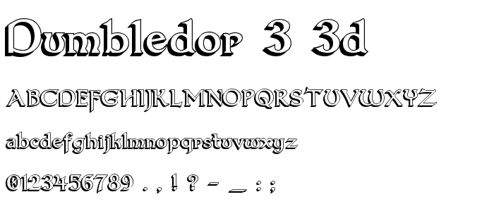 Dumbledor 3 3D font